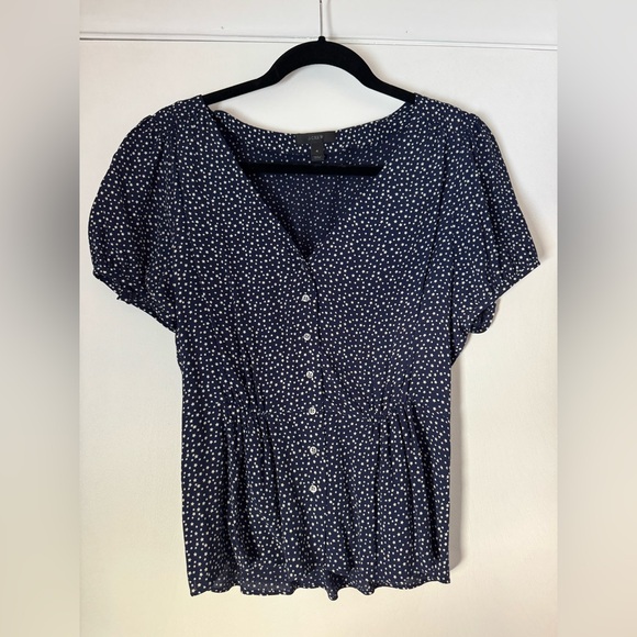 J. Crew Tops - J. Crew Star Print Button Down Keyhole Sleeve Blouse